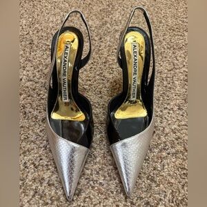 Alexandre Vauthier Women's Avi Pumps Silver Size 38 105mm heel